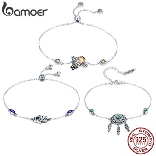 Pulseira Bamoer De Prata 925 Sterling Ajustável Bee Dreamcatcher Fashion Jewellery For Women