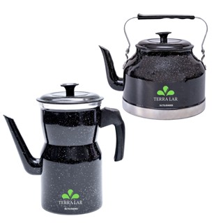 Kit Bule Com Chaleira Grande Chá Café Leite Em Alumínio em Oferta na Shopee