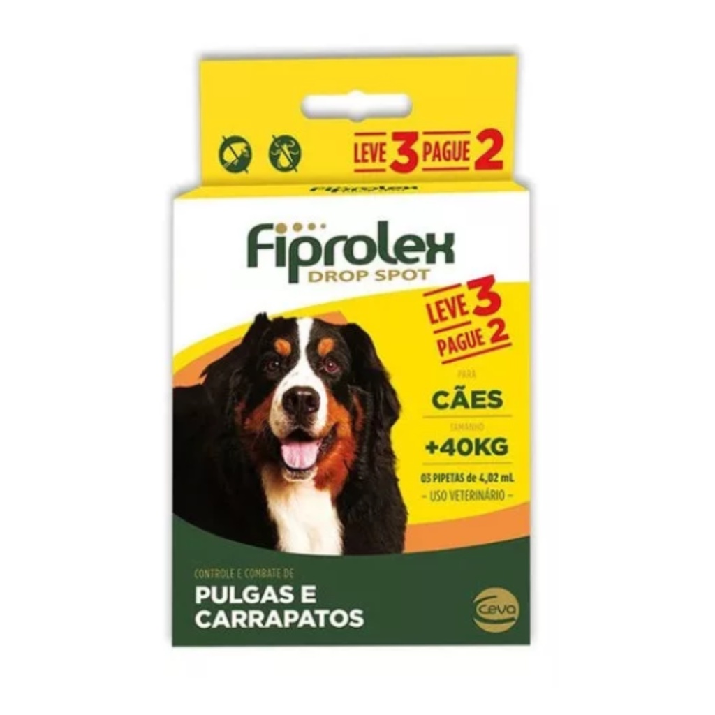 Fiprolex Caes +40kg Combo 3 Pipetas Ceva Antipulgas em Oferta na Shopee