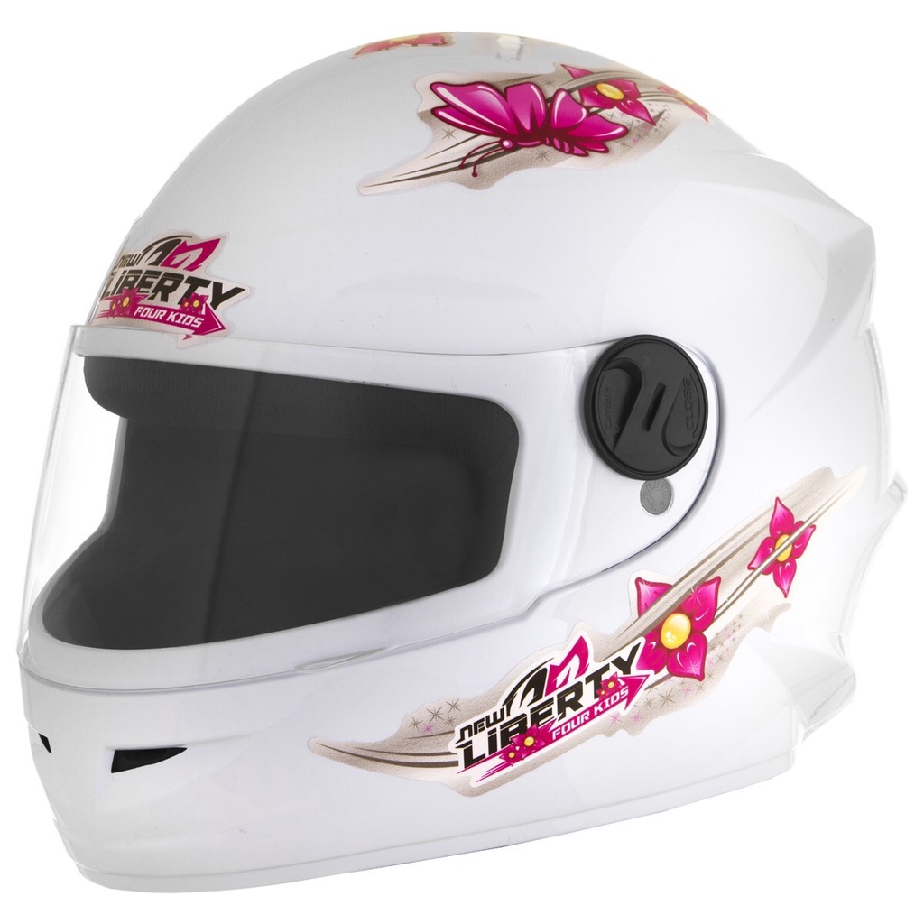 Capacete fechado moto infantil menina criança liberty four girls rosa Protork