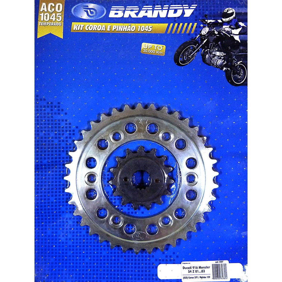Kit Relação para Moto Ducati 916 Monster S4 Z 2001 até 2003 Sem Corrente - Brandy