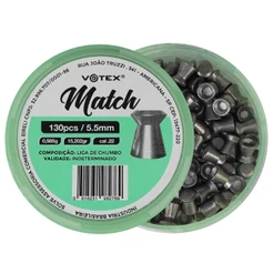 Chumbinho 5.5 Votex Match Munição .22 Lata 130 Unidades
