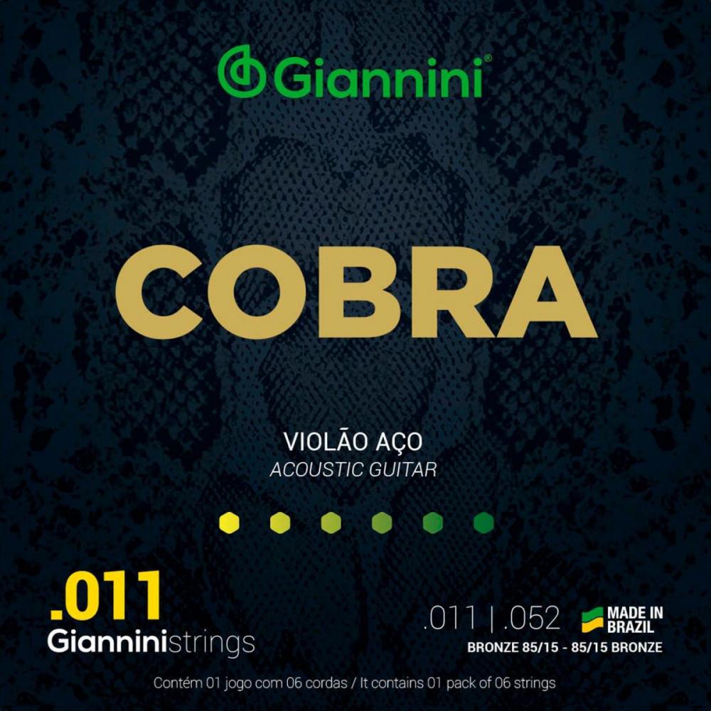 ENCORDOAMENTO VIOLÃO AÇO GIANNINI GEEFLK COBRA .011 BRONZE