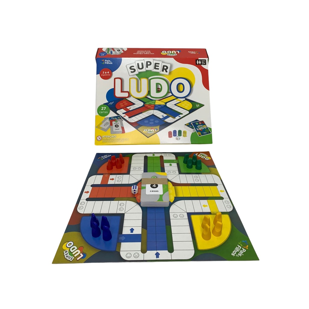 Jogo Tabuleiro Super Ludo Trilha Jogos Clássico de Cartas — imagem 2 de 2