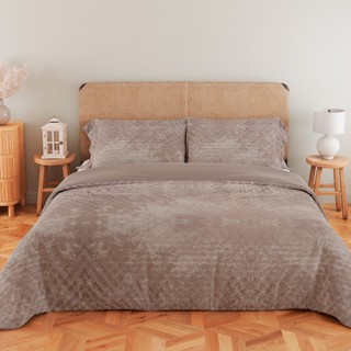 Kit Colcha Casal Cobre Leito 3 Peças Ultrasonic Aveludado com Porta Travesseiros Dupla Face 220x240cm - BF Colchões