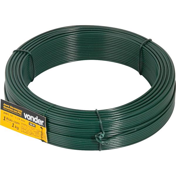 Arame Revestido Pvc Verde com 01kg Bwg18 Vonder em Oferta na Shopee