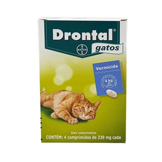 Vermífugo para Gatos até 4kg  Drontal para Gatos com 4 comprimidos em Oferta na Shopee