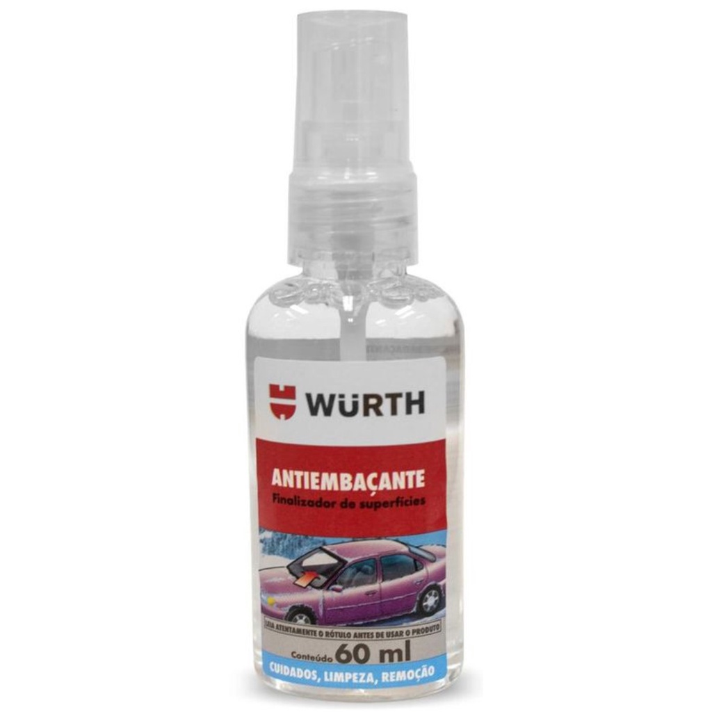 ANTI EMBAÇANTE DE VIDROS ESPELHOS 60ML - WURTH  Inibe o embaçamento