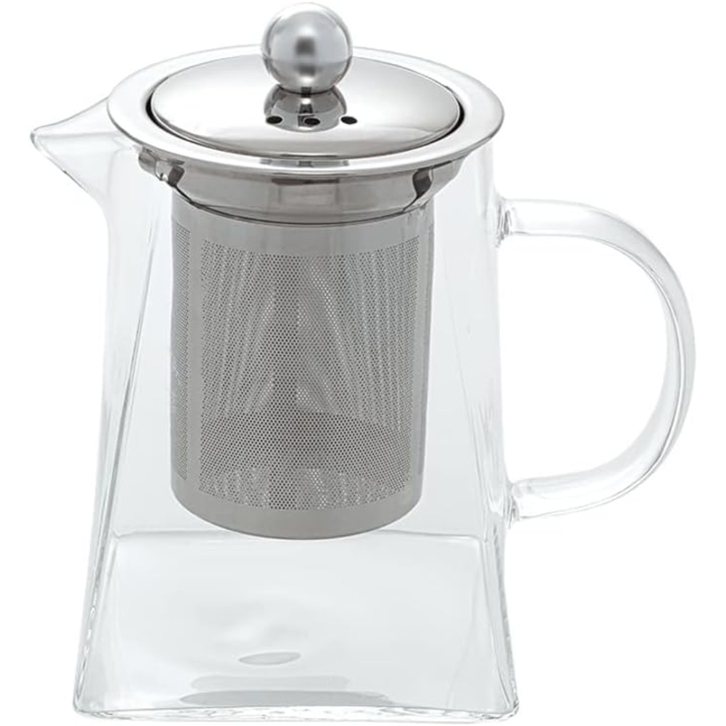 Bule de Chá Vidro Borossilicato Com Infusor Para Chá Aço Inox 500ml Mimo Style Base Quadrada