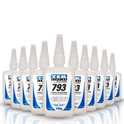 Kit Jogo 10 Unidades Adesivo Cola Instantâneo 793 100g Bico Antientupimento Tek Bond