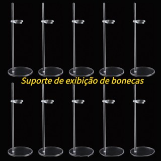 Suporte para bonecas em plástico plexiglass transparente puro com altura ajustável Suporte para bonecas de brinquedo