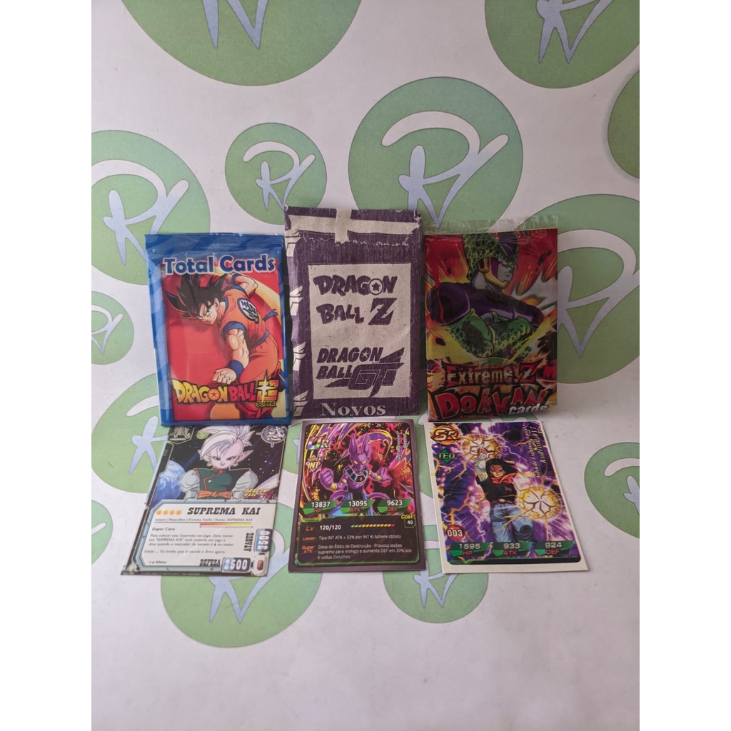 Kit Cards 2.5 - DRAGON BALL - Cards Figurinhas brincadeira de Bater Bafo - 25 Pacotes (100 cards)  - Z, GT, SUPER