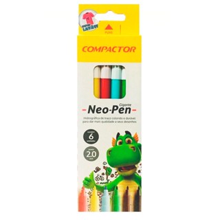 Caneta hidrográfica Neo Pen Gigante com 6 cores Compactor