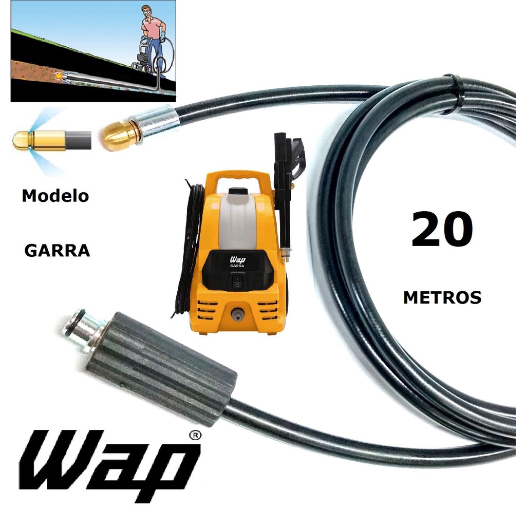 Mangueira desentupidora de tubulação WAP - 20 Metros - Wap GARRA