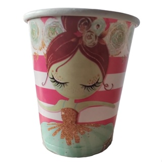 Copo tema Bailarina Biodegradável 24und em Oferta na Shopee