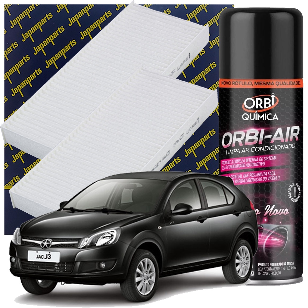 Kit Filtro De Cabine Do Ar Condicionado Japanparts Higienizador Jac J3 1.4 1.5 Hatch Turin 2010 2011 2012 2013 2014 2015