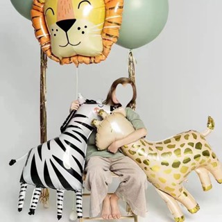 Balão Girafa Leão Zebra Leopardo Folha Animal 40 Polegadas 0-9 Número Balões De Hélio Jungle Safari Aniversário Dia Das Crianças Decorações Da Festa Selvagem