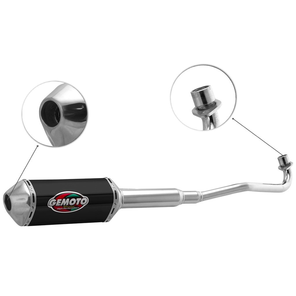 Escapamento Escape Gemoto Racing 3 Trioval Para Moto Biz 125 2005 2006 2007 2008 Cromado