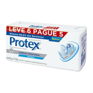 Sabonete em Barra Corporal Protex Limpeza Profunda 85g Leve 6 e Pague 5