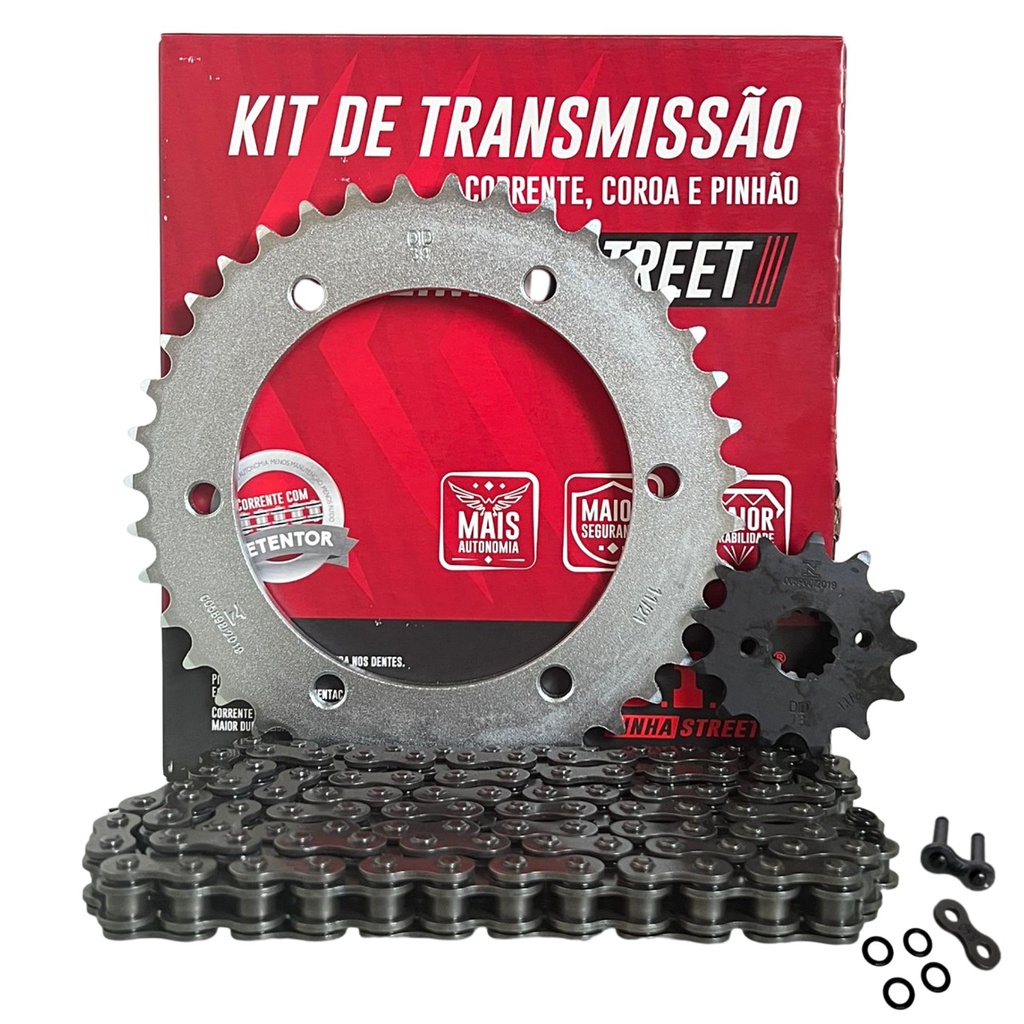 Kit Relação Tração Transmissão Xre 300 Xre300 Did 520 Com Retentor Oring Original