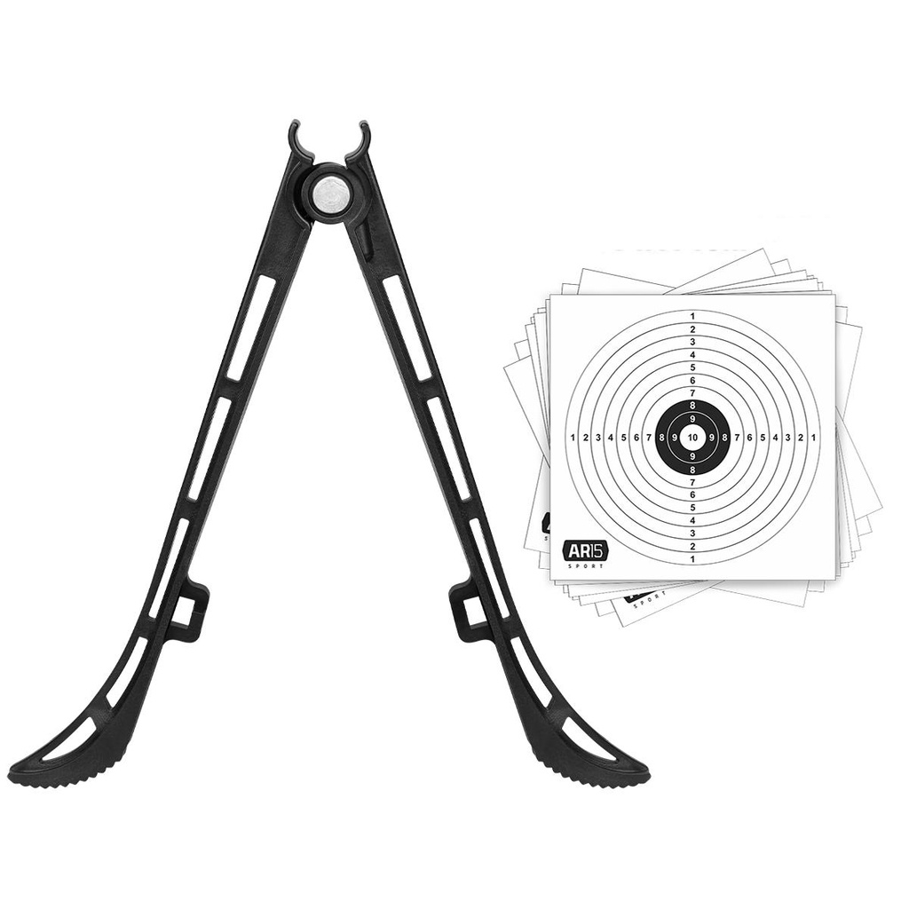 Bipé Dobrável AR15 SPORT Preto Universal com 100 Alvos
