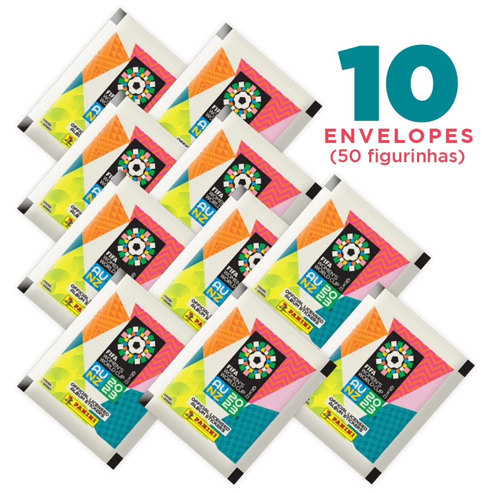 10 envelopes Copa do Mundo Feminina 2023 da FIFA (50 figurinhas) - Oficial Panini - Novo em Oferta na Shopee