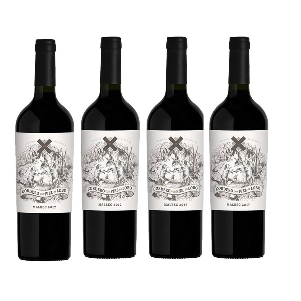 Kit 4 Vinhos Argentinos Cordero con Piel de Lobo 750ml