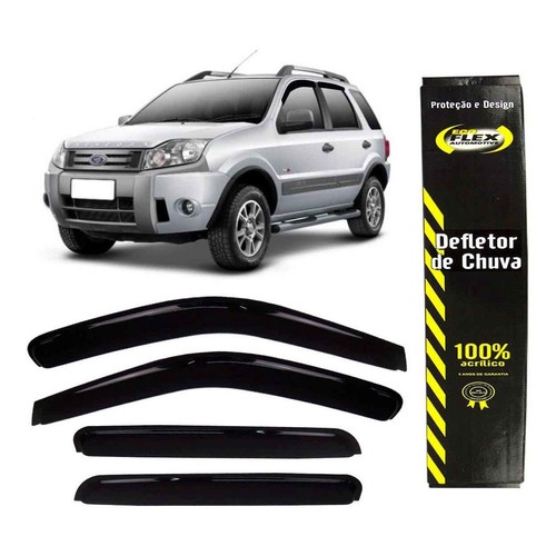 Defletor Calha de Chuva Ecosport 2003 2004 2005 2006 2007 a 2012 4 Portas Ecoflex em Oferta na Shopee