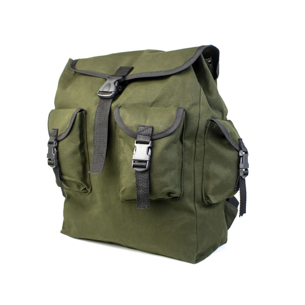 Mochila Lona Reforçada Costa Maritima Verde Militar 402 com Bolso Externo — imagem 2 de 2