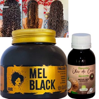 Mel Cola Finalizador de Cachos Mel Black 500g - Óleos de Coco 60ml