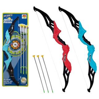 Arco E Flecha Infantil 3 Flechas Com Ventosa Dm Sports 6417 - Dm Toys
