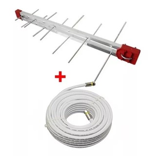Antena Tv Digital 4K Externa UHF Log 16 Elementos Cabo 6mts