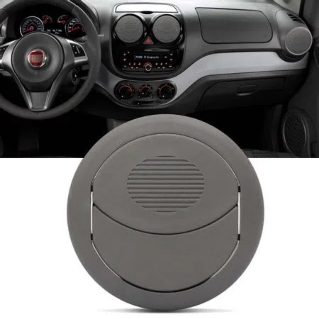 Difusor Saída de Ar Painel Central Lateral Doblo 2002 a 2018 Palio 2012 a 2018 Cinza Claro