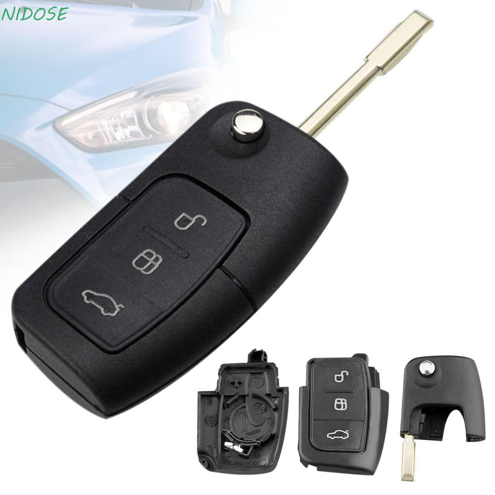 NIDOSE Acessórios Para Carro Com Chave Remota HU101 FO21 Lâmina 3 Botões Flip Car Shell Ford Focus Fiesta C-Max S Ka