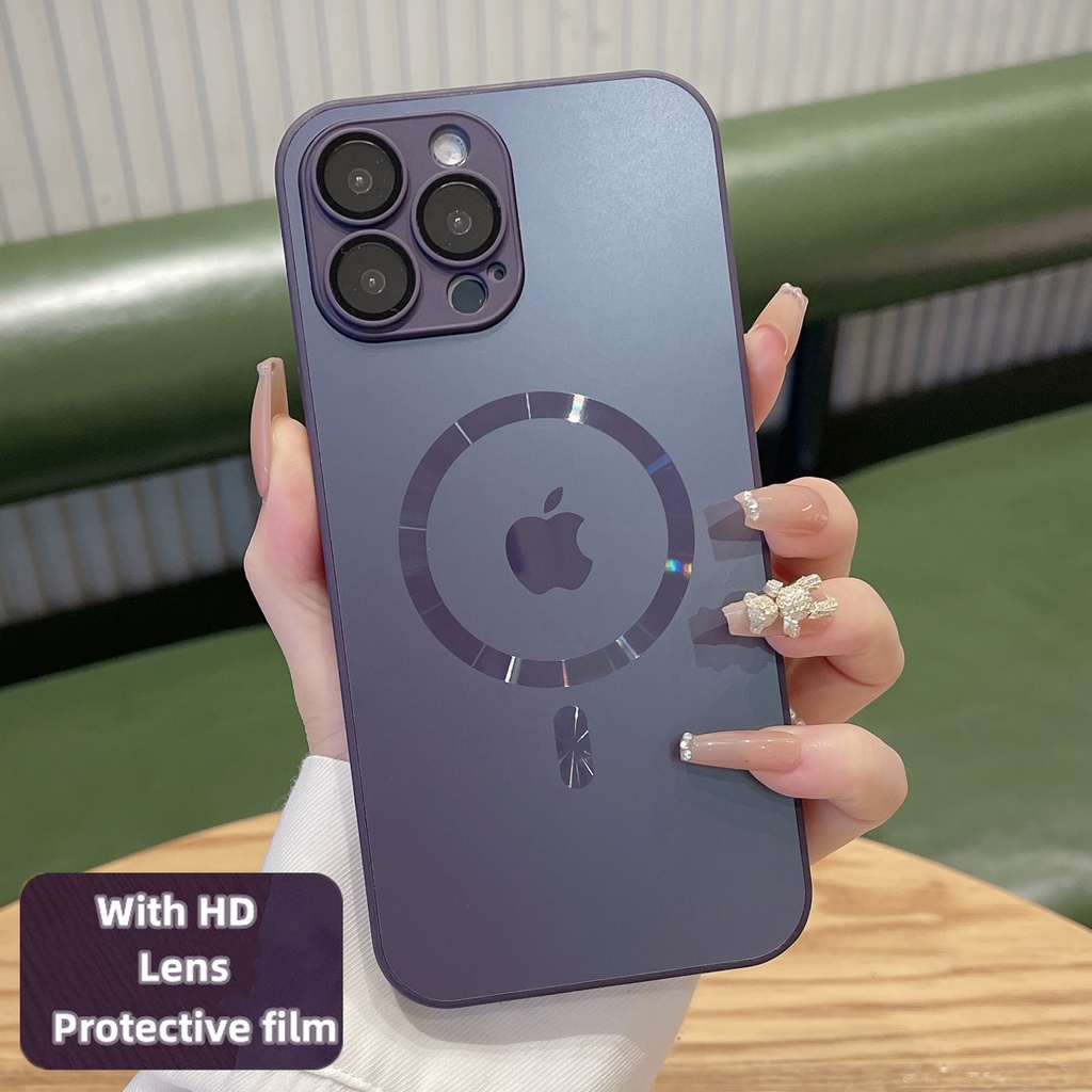 Para Magsafe Magnético De Carregamento Sem Fio AG Fosco Caso iPhone 16 15 14 13 12 11 Pro Max Com Protetor Lente Da Câme