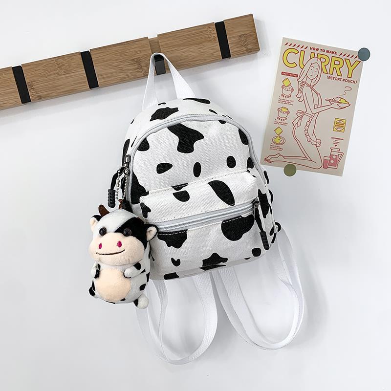 Mini Mochila super Fofa OL Viajante Pequena Bolsa De Maquiagem Textura De Vaca Lona Estudante Versátil Escolar