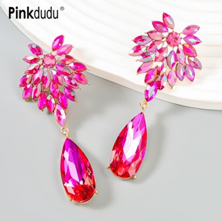 Pinkdudu Fashion New Multicolor Flower Drop Earrings Acrílico Encantador Brinco Grande Pingente Para Jóias Femininas PD1066