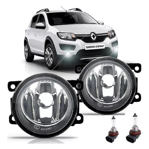 Par Farol De Milha Universal Sandero Stepway 2008 2009 2010 2011 2012 + Lâmpada