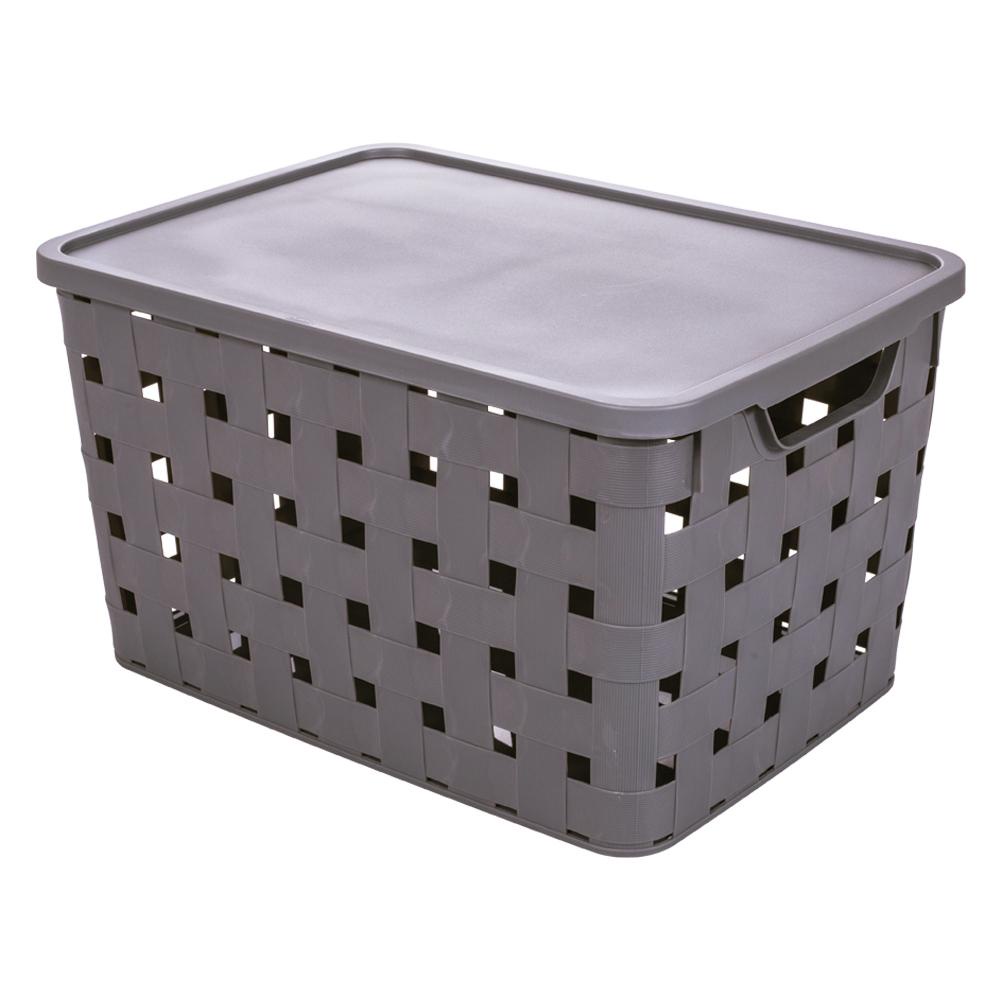 Caixa Organizadora de Plástico com Tampa Plasútil 29 L Fita - Home & Living