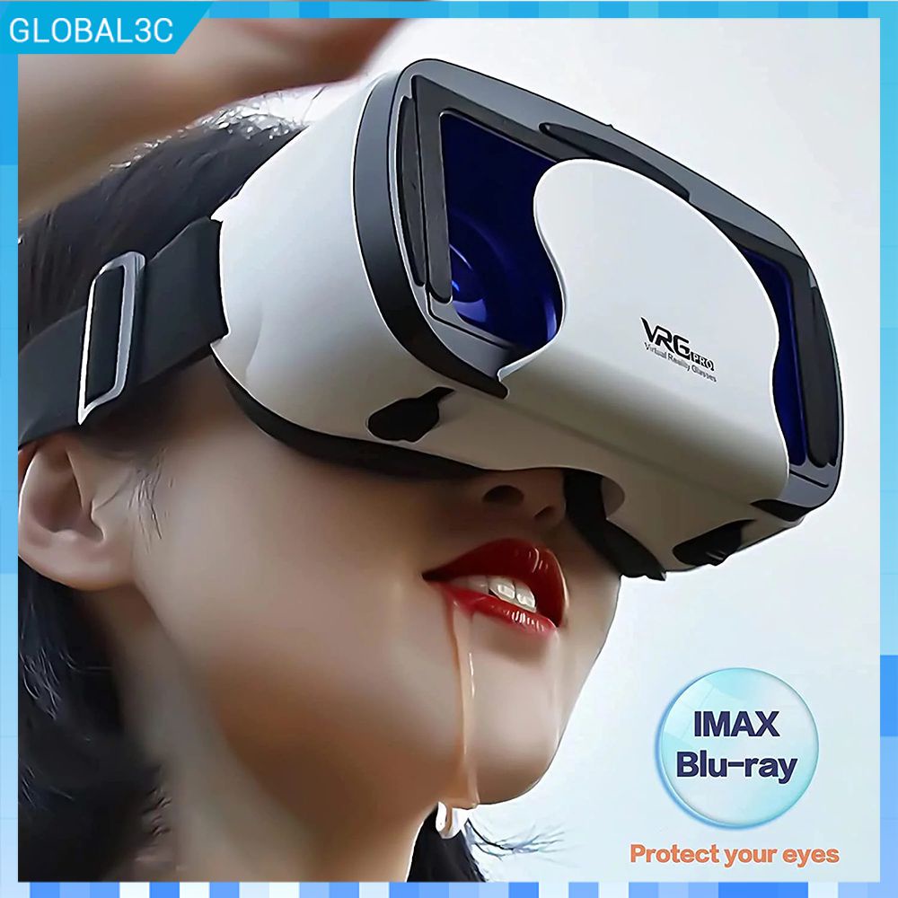 Óculos Vrg Pro Vr de realidade virtual 3d com tela total e grande filme 3d amplo ângulo Vr óculos para dispositivos de smartphone de 5 a 7 polegadas global3c