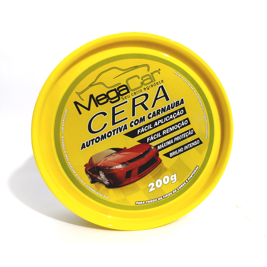 Cera Carnaúba Carro Moto Brilho Intenso Lata Polimento 200g