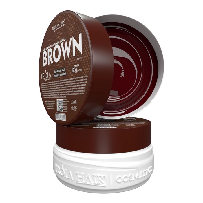 Máscara Capilar Pigmentadora Troia Colors Brown 150g Cor fantasia - Troia Hair