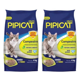 Kit 2 Areias Sanitárias P/ Gato Kelco Pipicat Campestre 4Kg em Oferta na Shopee