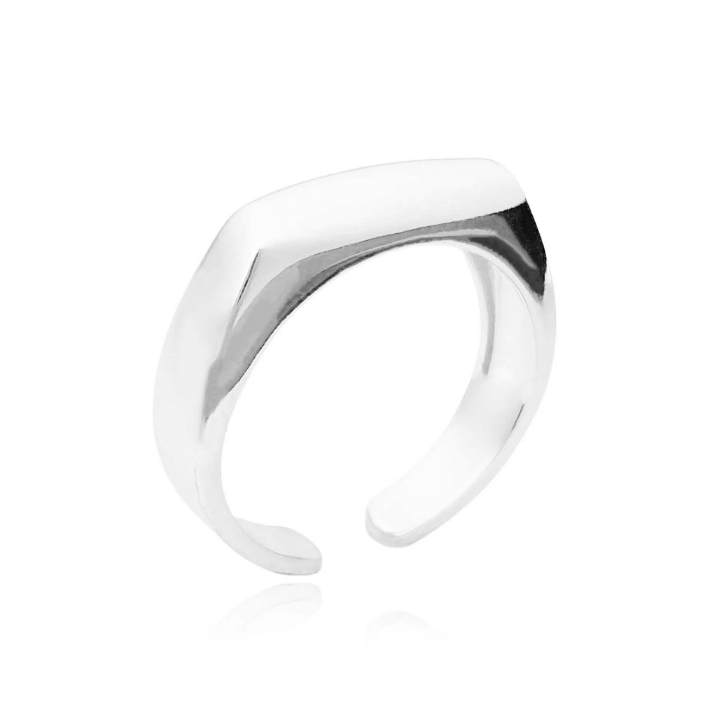 Anel Feminino Elegance Liso Preço De Fábrica Banho a Prata 925 Ajustável