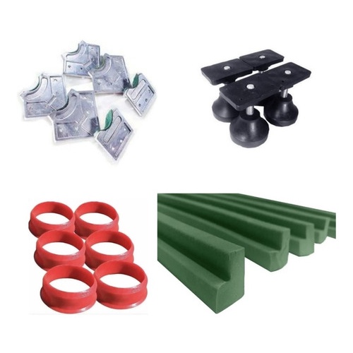 Caçapa Alumínio + Pé Nivelador + 8m Borracha + Jg Caçapa