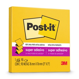 Bloco de notas super adesivas Post-it refil amarelo sol 76x76mm 90 folhas 3M