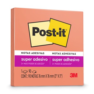 Bloco de notas super adesivas Post-it reciclado damasco 76x76mm 90 folhas 3M