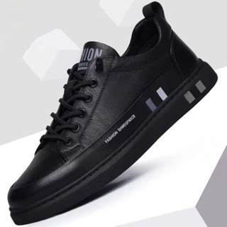 Casual Sapatos Leves De Couro Sem Deslizamento Trabalho Moda Coreana Novo Estilo Tênis De Outono Para Homens