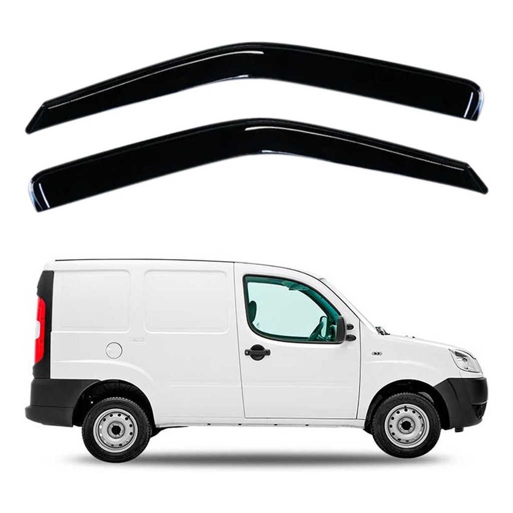 Calha De Chuva Defletor Fiat Doblo 2001 A 2020 2 Portas Acrilico Fume Ecoflex 60.009A