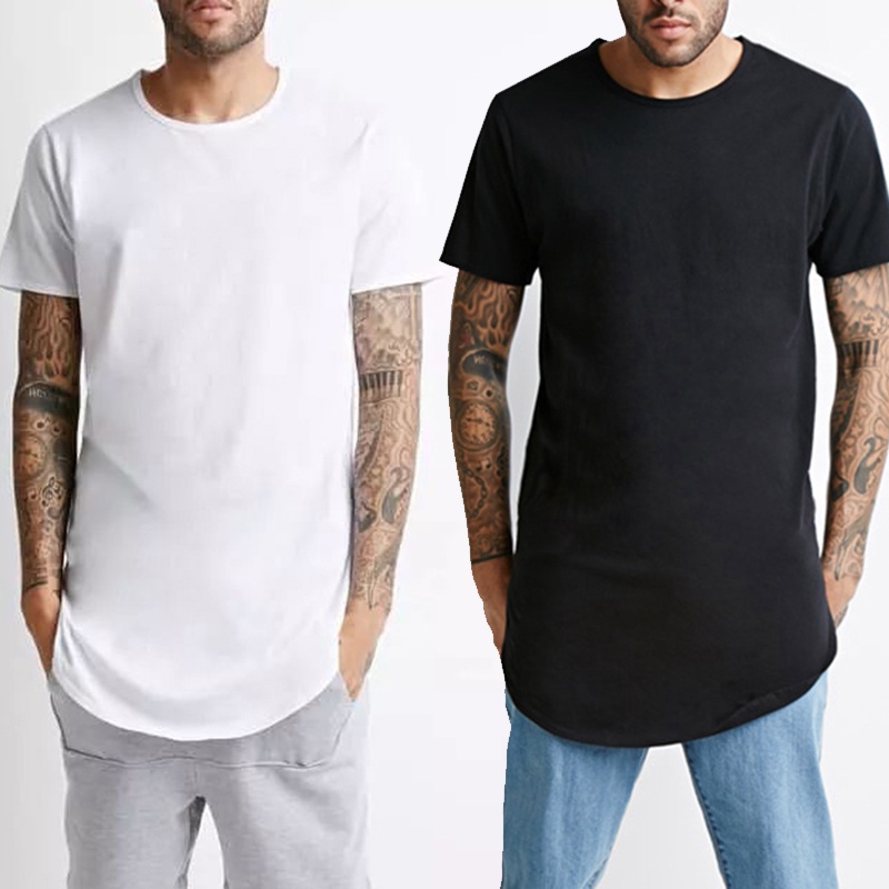 Novo Hip Hop Verão Oversize Streetwear Masculino Cor Sólida Gola Redonda Roupas Masculinas Casual Manga Curta Camiseta T